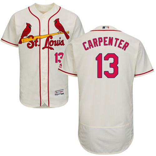 Cardinals #13 Matt Carpenter Cream Flexbase Authentic Collection Stitched MLB Jersey - Click Image to Close